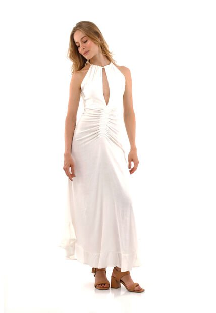 Vestido Largo Aurelia Marfil Mercedes Campuzano