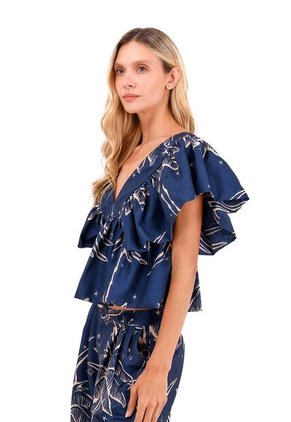 Top Brisa Palmeras Azul Mercedes Campuzano