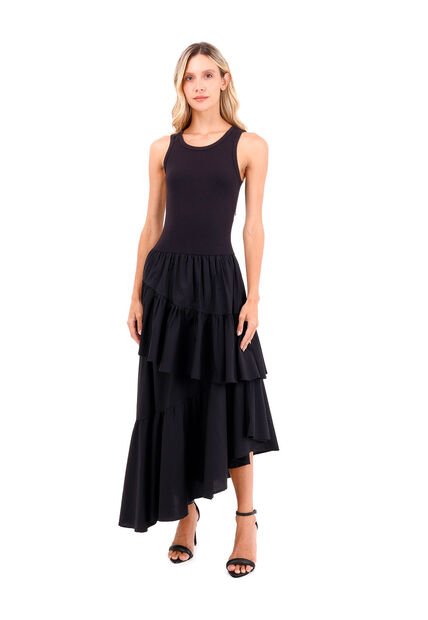 Vestido Largo Fuego Negro Mercedes Campuzano