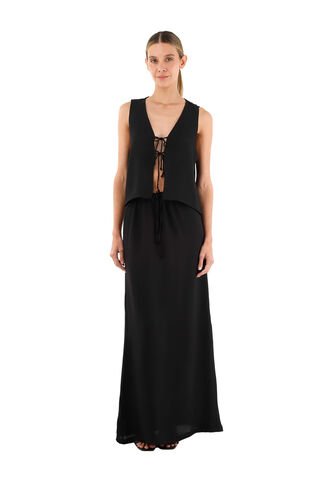 Falda Larga Brigitte Negro Mercedes Campuzano Mercedes Campuzano