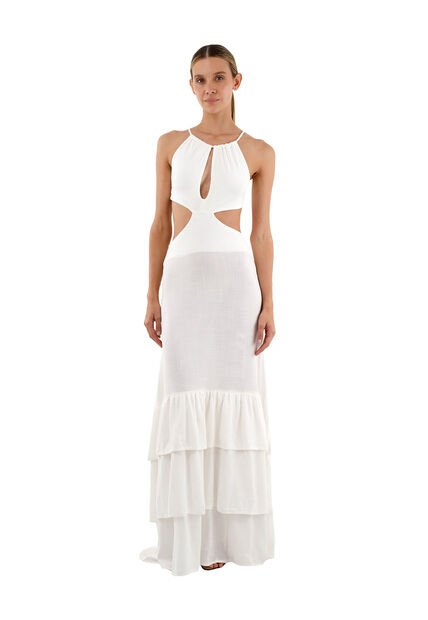 Vestido Largo Rue Marfil Mercedes Campuzano