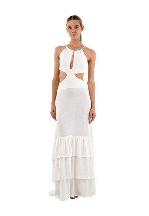 Vestido Largo Rue Marfil Mercedes Campuzano