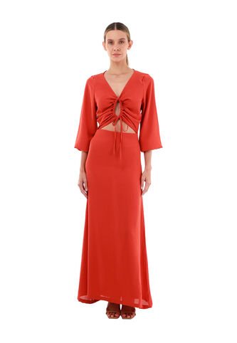 Vestido Largo Angelina Terracota Mercedes Campuzano Mercedes Campuzano