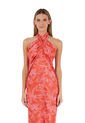 Vestido Largo Tropico Estampado Coral Mercedes Campuzano de Mercedes Campuzano
