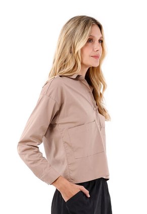 Blusa Sole Caqui Mercedes Campuzano