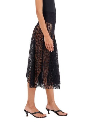 Falda Larga Palomino Negro Mercedes Campuzano