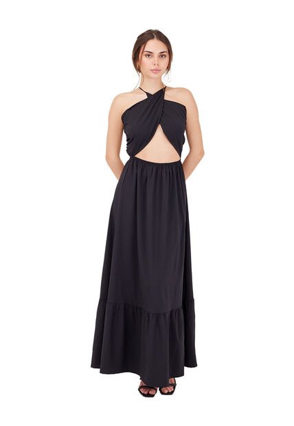 Vestido Largo Genesis Negro Mercedes Campuzano