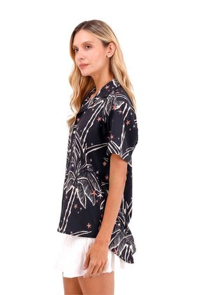 Camisa Wonder Palmeras Negro Mercedes Campuzano