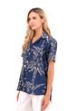 Camisa Wonder Palmeras Azul Mercedes Campuzano de Mercedes Campuzano