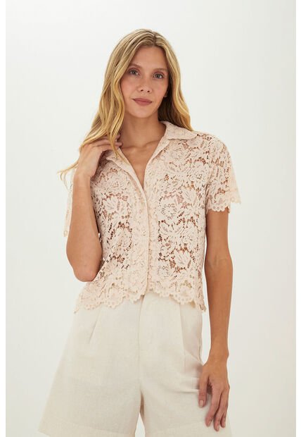 Camisa Steph Beige Mercedes Campuzano