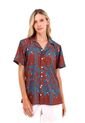 Camisa Wonder Palmeras Terracota Mercedes Campuzano de Mercedes Campuzano