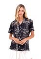 Camisa Wonder Palmeras Negro Mercedes Campuzano de Mercedes Campuzano