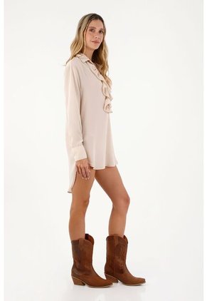Camisa Freedom  Beige Mercedes Campuzano
