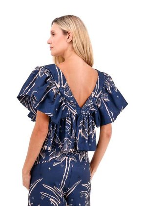 Top Brisa Palmeras Azul Mercedes Campuzano