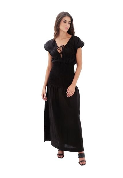 Vestido Largo Carlota Negro Mercedes Campuzano