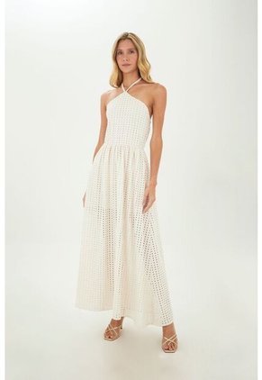 Vestido Largo Regine Beige Mercedes Campuzano