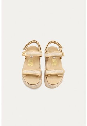 Sandalia Plataforma Lory Beige Mercedes Campuzano