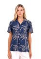 Camisa Wonder Palmeras Azul Mercedes Campuzano de Mercedes Campuzano