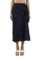 Falda Larga Giselle Azul Oscuro Mercedes Campuzano de Mercedes Campuzano