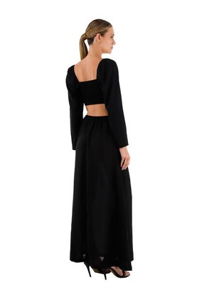 Vestido Largo Aura Negro Mercedes Campuzano