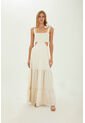 Vestido Largo Muse Beige Mercedes Campuzano de Mercedes Campuzano