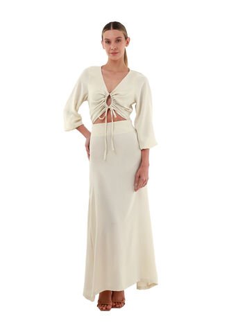 Vestido Largo Angelina Marfil Mercedes Campuzano Mercedes Campuzano