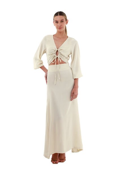 Vestido Largo Angelina Marfil Mercedes Campuzano