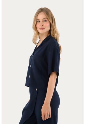 Camisa Matilde Azul Oscuro Mercedes Campuzano