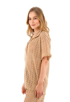 Camisa  Harlow Toupe Mercedes Campuzano