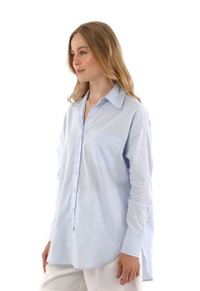 Camisa Boyfriend Haven Azul Claro Mercedes Campuzano