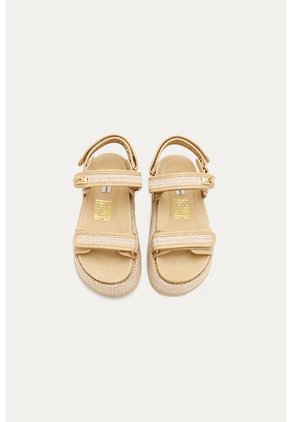 Sandalia Plataforma Lory Beige Mercedes Campuzano