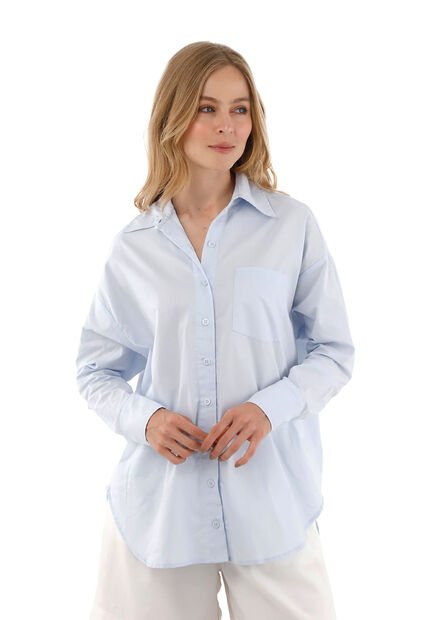Camisa Boyfriend Haven Azul Claro Mercedes Campuzano