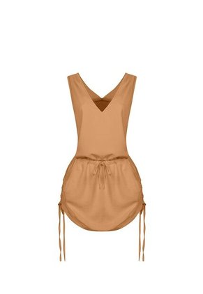 Vestido Corto Sakku Beige Mercedes Campuzano