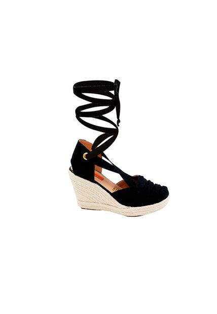 Spadrilla Plataforma Sole Negro Mercedes Campuzano