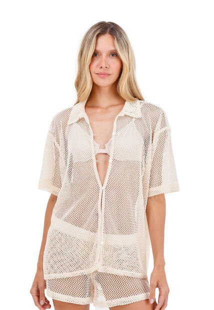 Camisa Seyla Beige Mercedes Campuzano