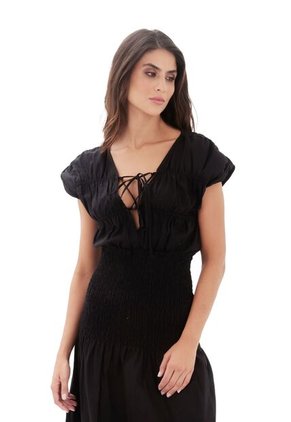 Vestido Largo Carlota Negro Mercedes Campuzano