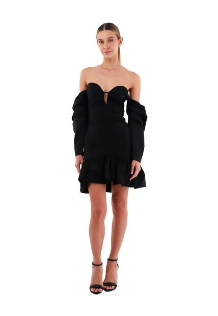 Vestido Corto Coco Negro Mercedes Campuzano