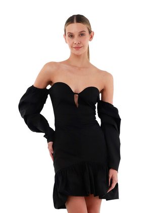 Vestido Corto Coco Negro Mercedes Campuzano