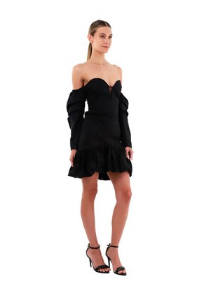 Vestido Corto Coco Negro Mercedes Campuzano