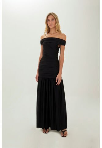 Falda Larga Claudine Negro Mercedes Campuzano Mercedes Campuzano