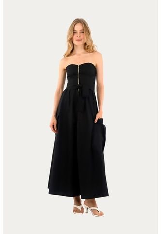 Vestido Largo Glens Negro Mercedes Campuzano Mercedes Campuzano