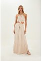 Vestido Largo Sophie Beige Mercedes Campuzano de Mercedes Campuzano