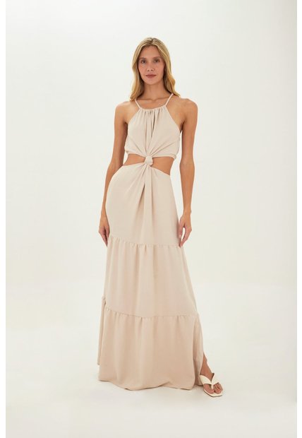 Vestido Largo Sophie Beige Mercedes Campuzano