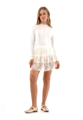 Falda Corta Solana Marfil Mercedes Campuzano