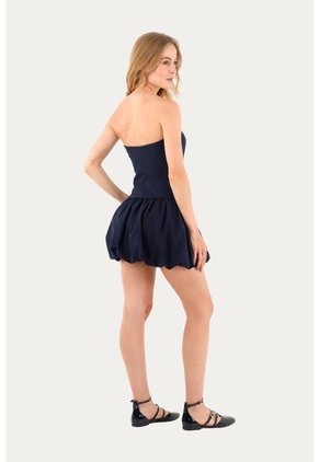 Vestido Corto Freya Azul Oscuro Mercedes Campuzano