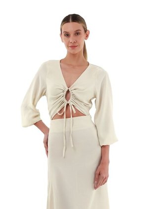 Vestido Largo Angelina Marfil Mercedes Campuzano