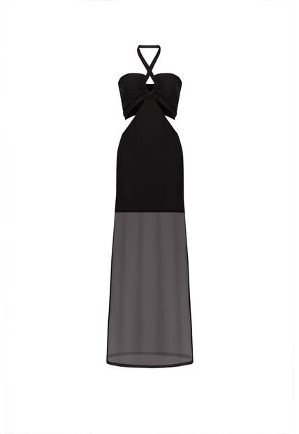 Vestido Largo Carlett Negro Mercedes Campuzano