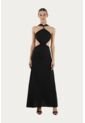 Vestido Largo Lorde Negro Mercedes Campuzano de Mercedes Campuzano