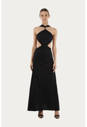Vestido Largo Lorde Negro Mercedes Campuzano Mercedes Campuzano
