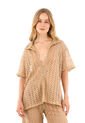 Camisa  Harlow Toupe Mercedes Campuzano de Mercedes Campuzano